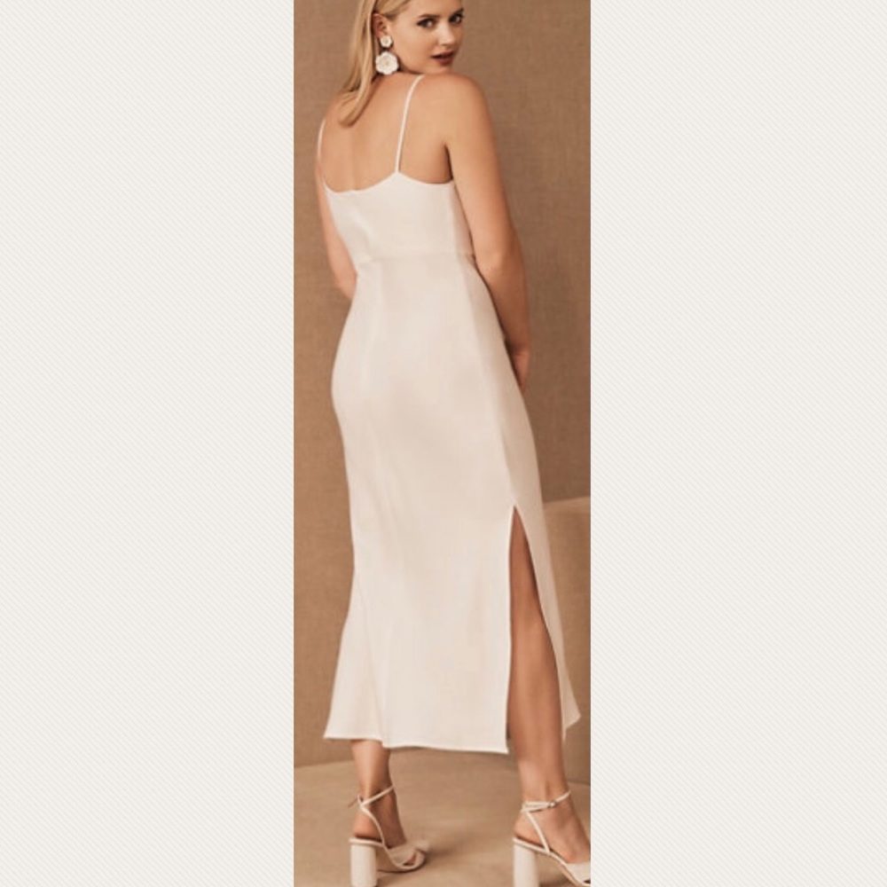 New BHLDN x Anthropologie Cali Satin 2 & 4 Off White Ivory Bridal Midi Slip - Picture 6 of 7
